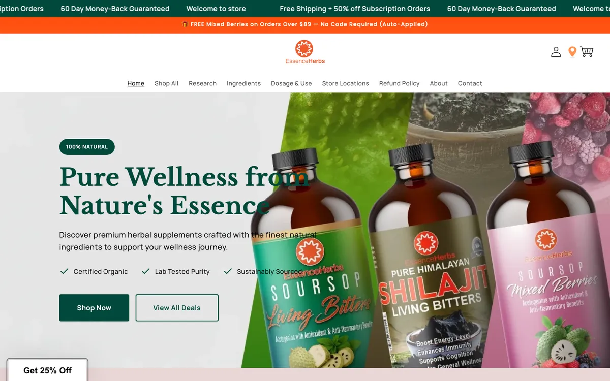 Essence Herbs storefront