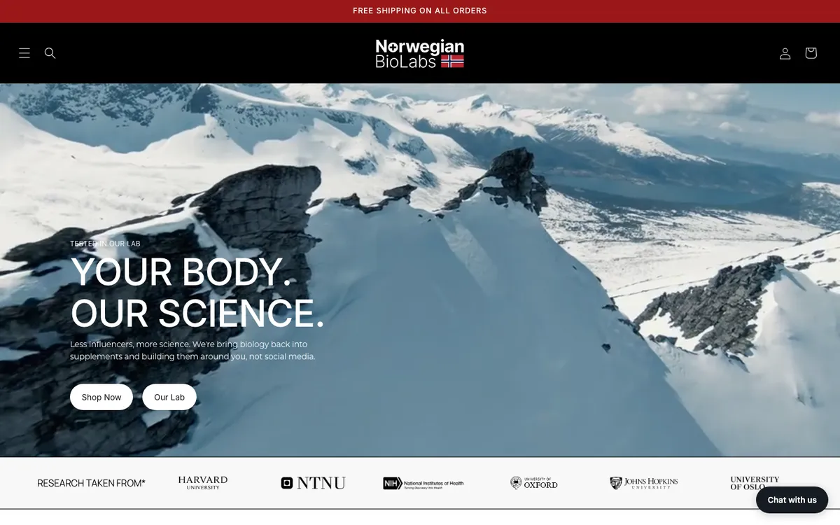 Norwegian BioLabs storefront